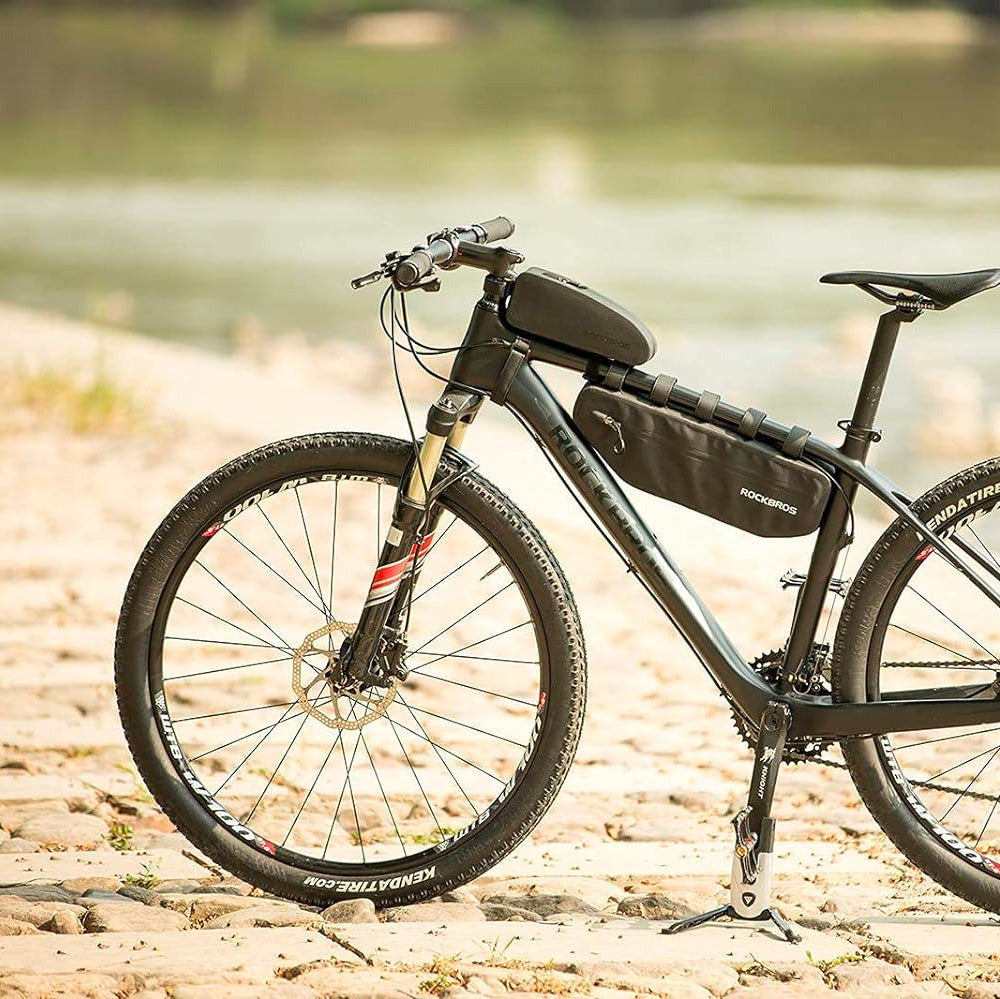 Rockbros AS-019-1 dviračio krepšys rėmui, vandeniui nepralaidus, talpa 1,6 l - juodas -- Bicycle Bags