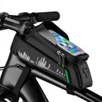 Rockbros 029-1BK dviračio krepšys rėmui su telefono apsauga - juodas -- Bicycle Bags