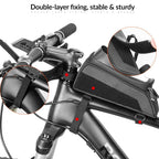 Rockbros 029-1BK dviračio krepšys rėmui su telefono apsauga - juodas -- Bicycle Bags