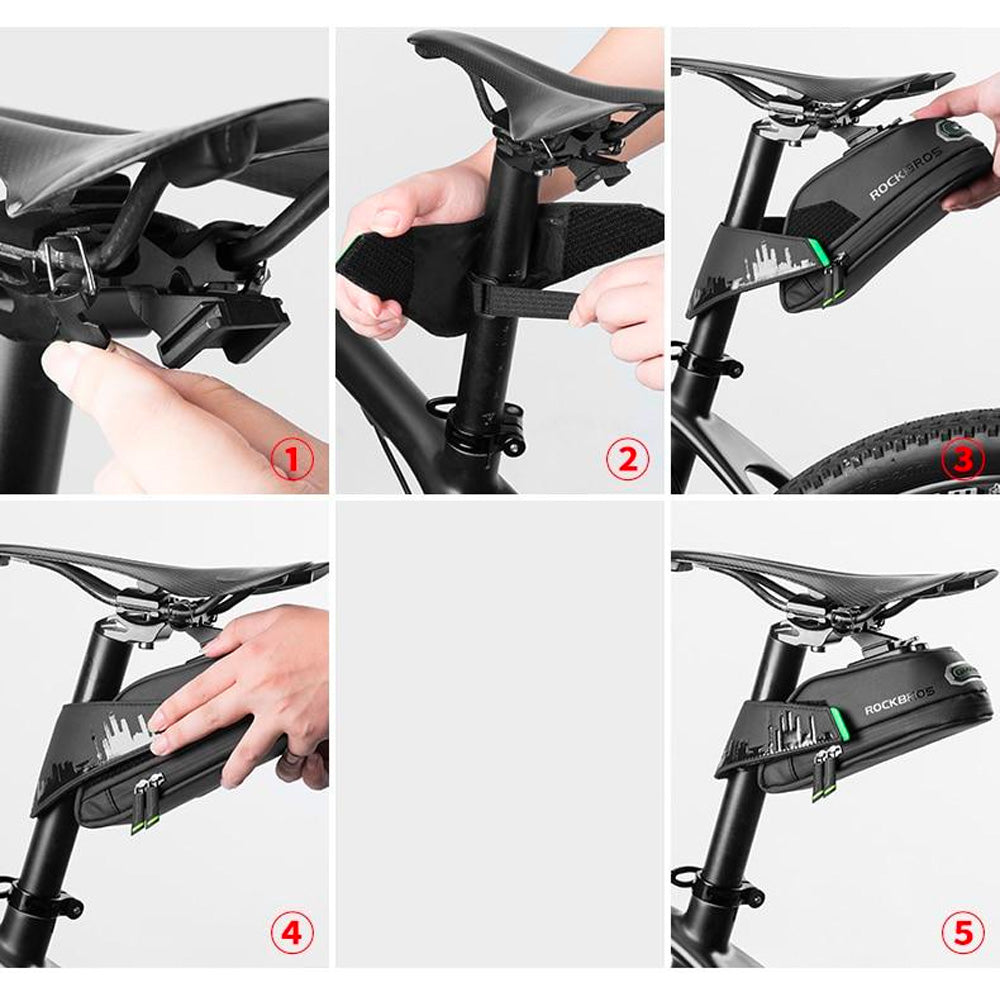 Rockbros C27-1 dviračio krepšys po sedile - juodas -- Bicycle Bags
