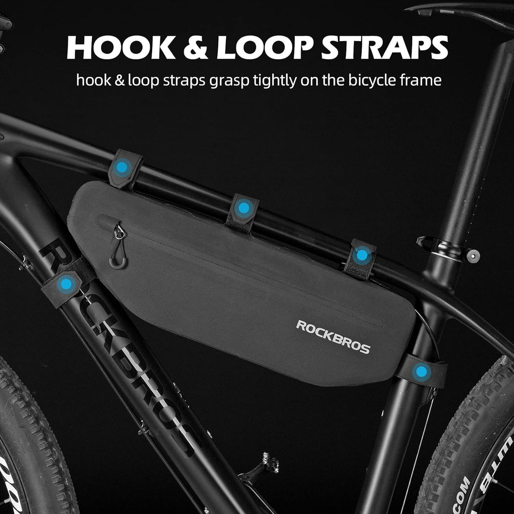 Rockbros AS-043 Velcro dviračio krepšys 3l - juodas -- Bicycle Bags