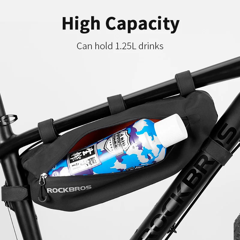 Rockbros AS-043 Velcro dviračio krepšys 3l - juodas -- Bicycle Bags