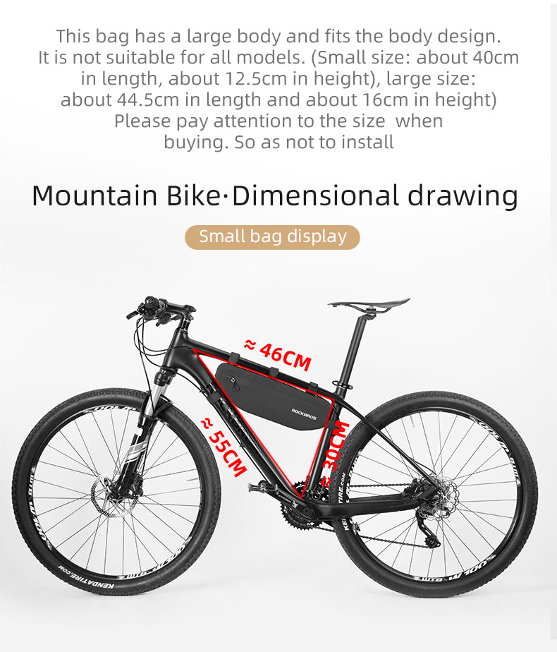 Rockbros AS-043 Velcro dviračio krepšys 3l - juodas -- Bicycle Bags