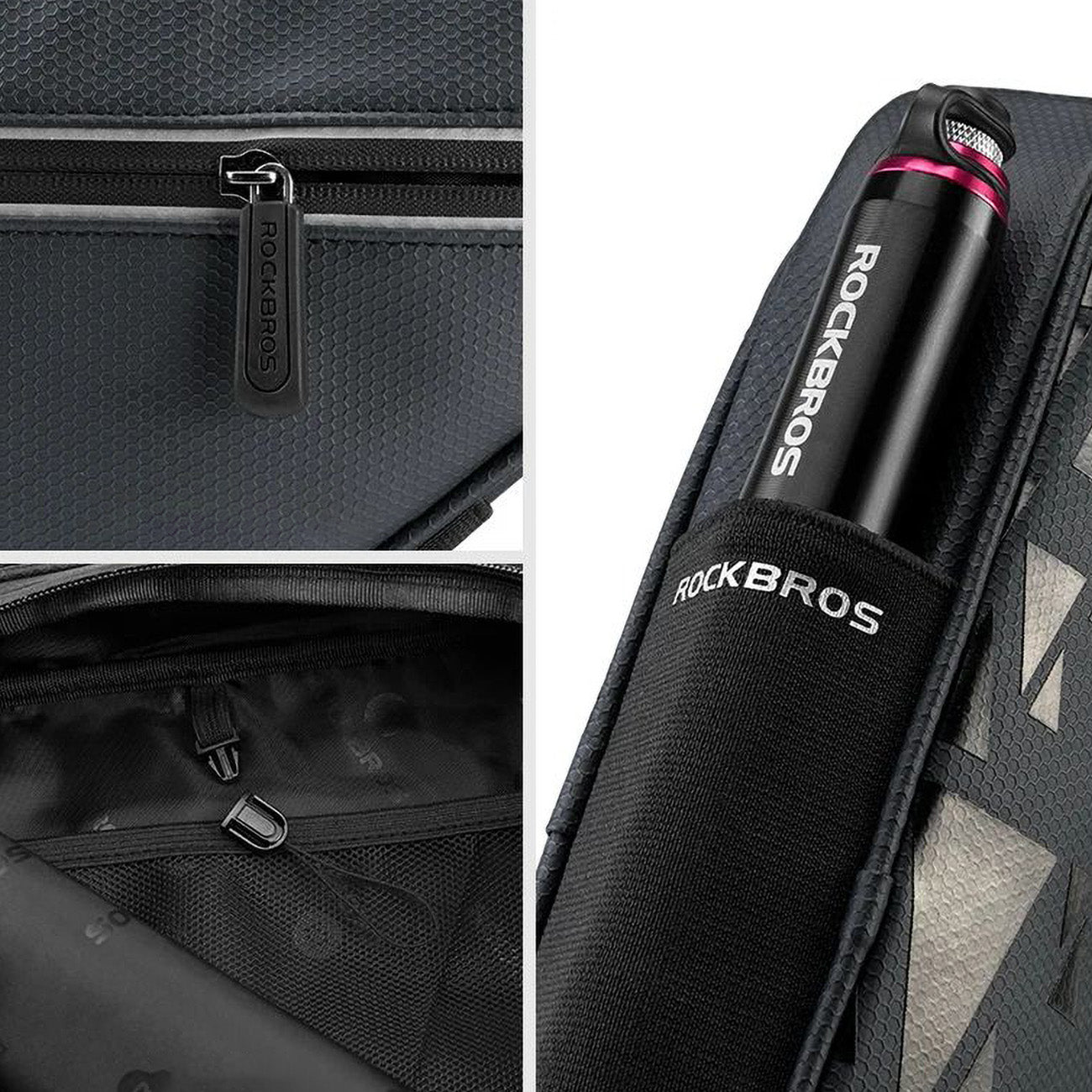 Rockbros B39-2 nepramustas dviračio rėmo krepšys - juodas -- Bicycle Bags