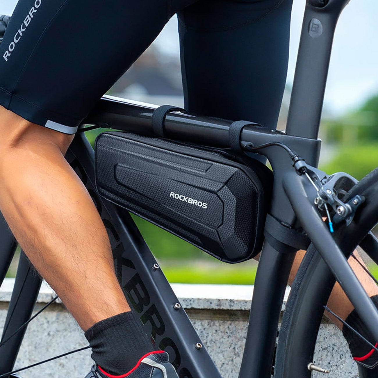 Rockbros B66 nepermerkiamas dviračio krepšys rėmui - juodas -- Bicycle Bags