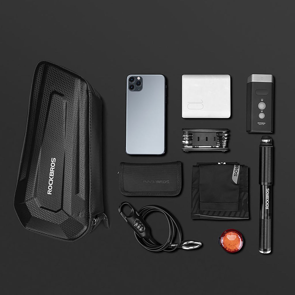Rockbros B66 nepermerkiamas dviračio krepšys rėmui - juodas -- Bicycle Bags