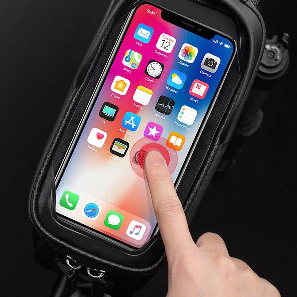 Rockbros B68-1 dviračio krepšys su telefono kišene, 1,7l, juodas -- Bicycle Bags