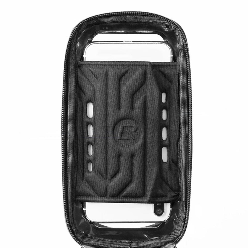 Rockbros B68 dviračio krepšys su telefono kišene ir viršeliu, 1,7l - Juodas -- Bicycle Bags