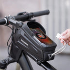 Rockbros B68 dviračio krepšys su telefono kišene ir viršeliu, 1,7l - Juodas -- Bicycle Bags