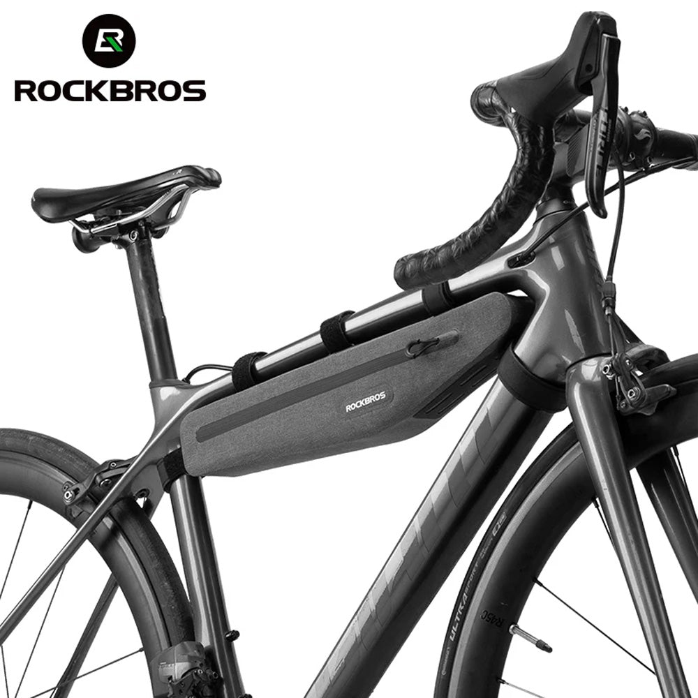 Rockbros AS-052 vandeniui nepralaidus dviračio krepšys rėmui - pilkas -- Bicycle Bags