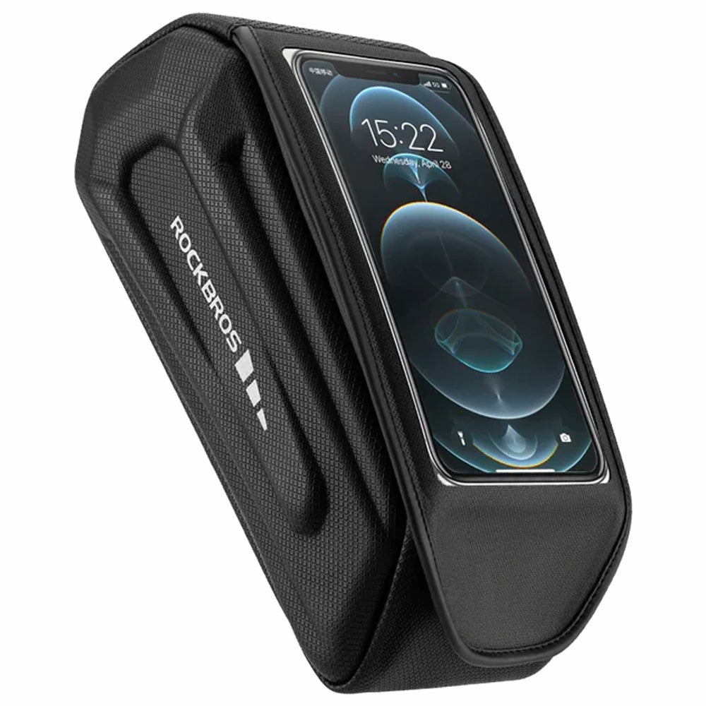 Rockbros 30120064001 vandeniui atsparus rėmo dviračio krepšys su telefono dėklu - juodas -- Bicycle Bags
