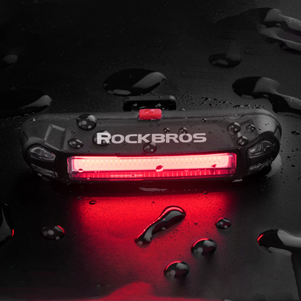 Rockbros A54BK galinė dviračio lempa + Micro USB - USB-A kabelis - juoda -- Bicycle Lights