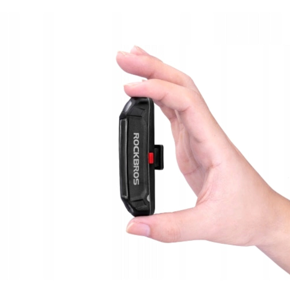 Rockbros A54BK galinė dviračio lempa + Micro USB - USB-A kabelis - juoda -- Bicycle Lights