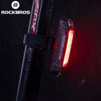 Rockbros A54BK galinė dviračio lempa + Micro USB - USB-A kabelis - juoda -- Bicycle Lights