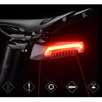 Rockbros LKWD-R1 galinė dviračio lempa su lazeriu ir nuotoliniu valdymu + Micro USB - USB-A kabelis - juoda -- Bicycle Lights