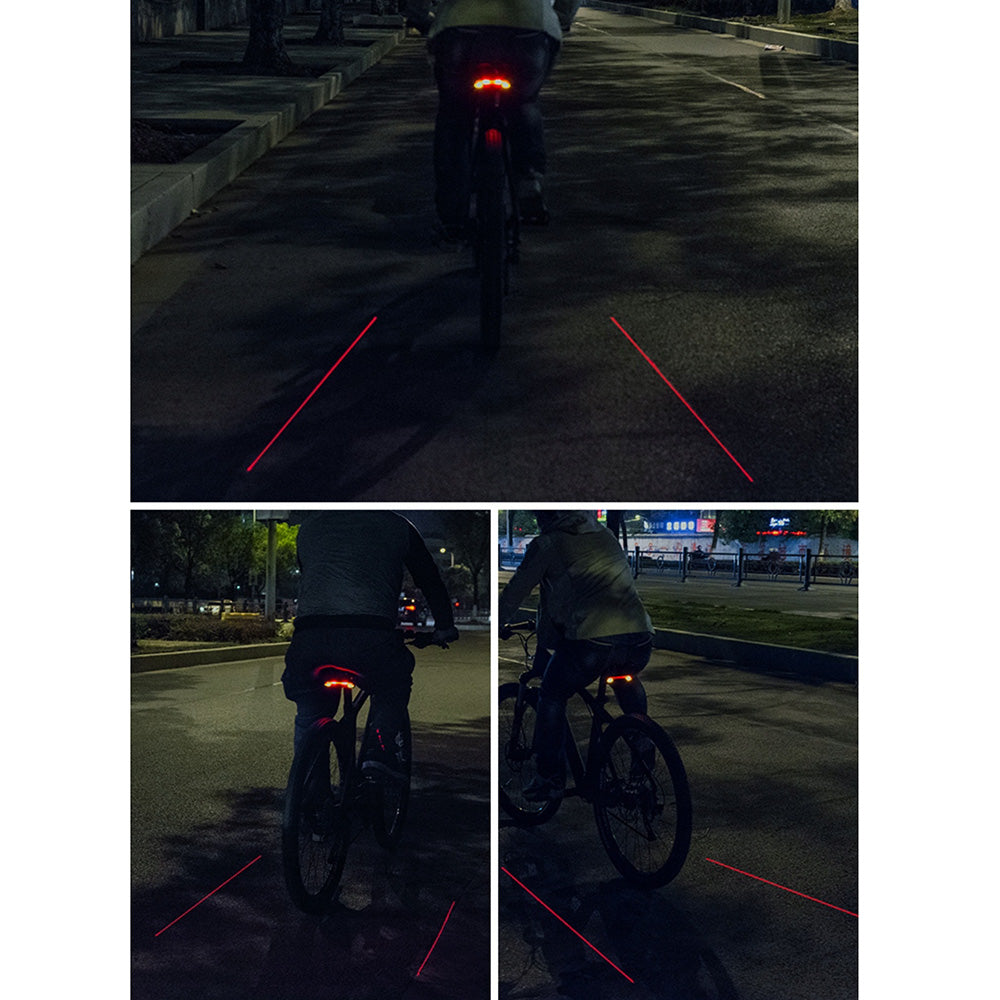 Rockbros LKWD-R1 galinė dviračio lempa su lazeriu ir nuotoliniu valdymu + Micro USB - USB-A kabelis - juoda -- Bicycle Lights