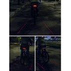 Rockbros LKWD-R1 galinė dviračio lempa su lazeriu ir nuotoliniu valdymu + Micro USB - USB-A kabelis - juoda -- Bicycle Lights