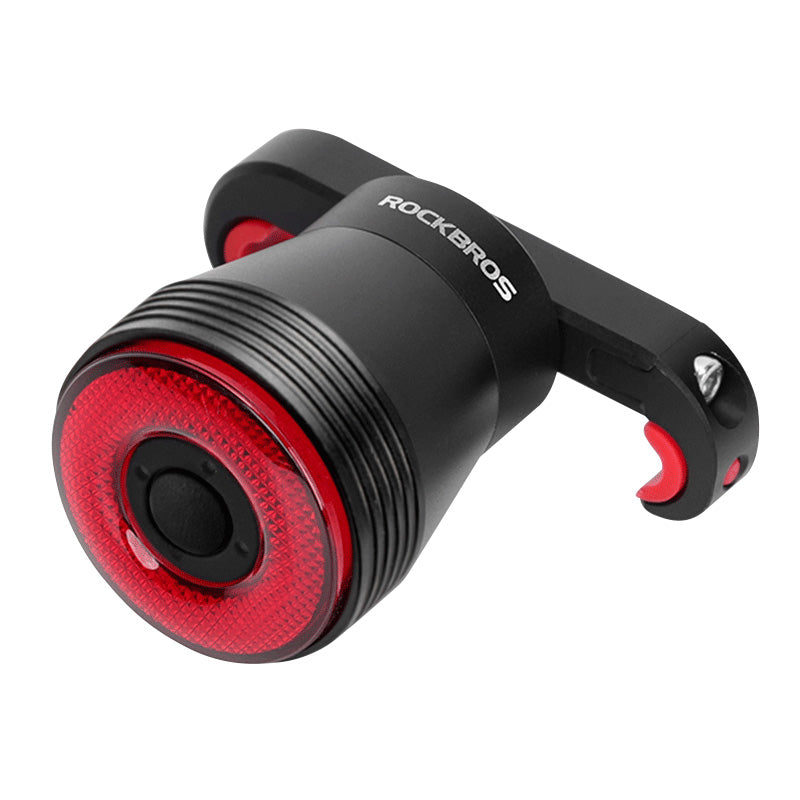 Rockbros Q5 galinė dviračio lempa su intelektualiu stabdymo sistema - juoda -- Bicycle Lights