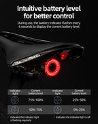 Rockbros Q5 galinė dviračio lempa su intelektualiu stabdymo sistema - juoda -- Bicycle Lights