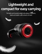 Rockbros Q5 galinė dviračio lempa su intelektualiu stabdymo sistema - juoda -- Bicycle Lights