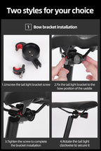 Rockbros Q5 galinė dviračio lempa su intelektualiu stabdymo sistema - juoda -- Bicycle Lights