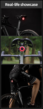 Rockbros Q5 galinė dviračio lempa su intelektualiu stabdymo sistema - juoda -- Bicycle Lights