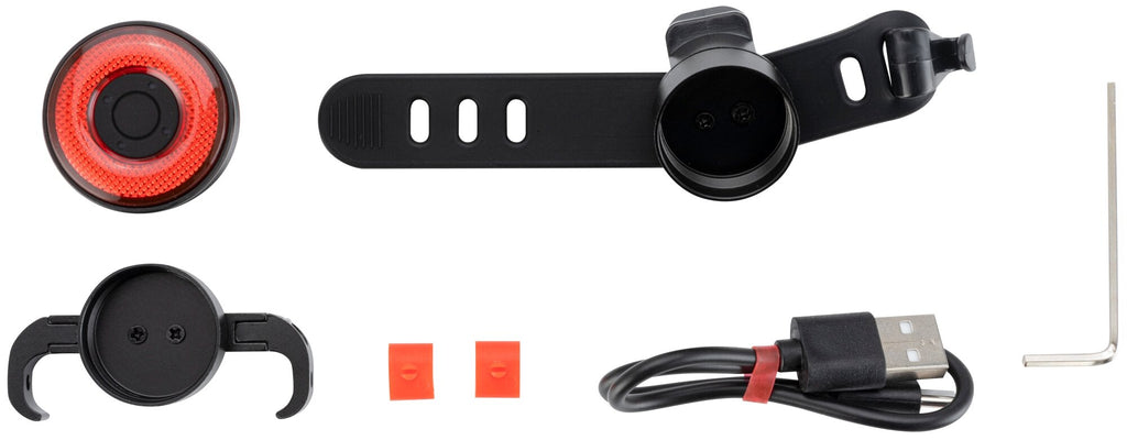 Rockbros Q5 galinė dviračio lempa su intelektualiu stabdymo sistema - juoda -- Bicycle Lights
