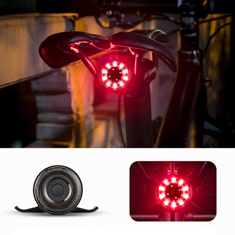 Rockbros Q1 galinė dviračio lempa 7 spalvų LED + USB-C - USB-A kabelis - juoda -- Bicycle Lights