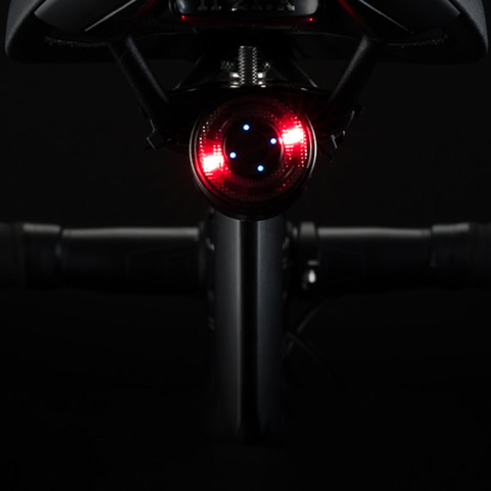 Rockbros Q1 galinė dviračio lempa 7 spalvų LED + USB-C - USB-A kabelis - juoda -- Bicycle Lights