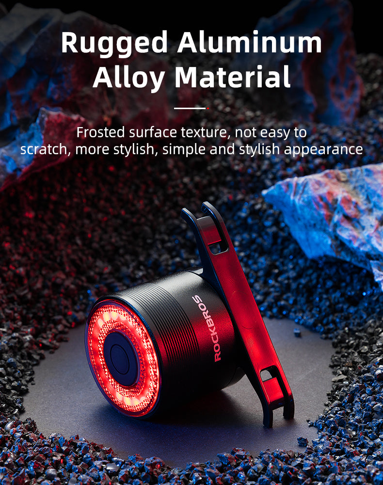 Rockbros Q3 galinė dviračio lempa su Protinga Sustojimo Sistema - juoda -- Bicycle Lights
