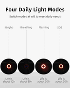 Rockbros Q3 galinė dviračio lempa su Protinga Sustojimo Sistema - juoda -- Bicycle Lights