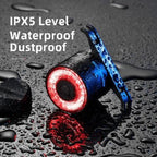 Rockbros Q3 galinė dviračio lempa su Protinga Sustojimo Sistema - juoda -- Bicycle Lights