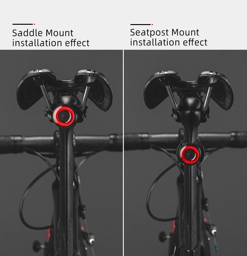 Rockbros Q3 galinė dviračio lempa su Protinga Sustojimo Sistema - juoda -- Bicycle Lights