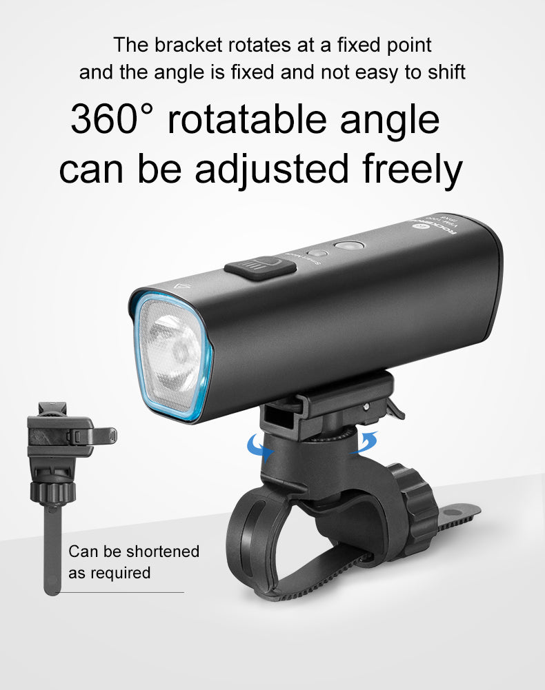 Rockbros V9M-1000 priekinė dviračio lempa 1000lm - juoda -- Bicycle Lights