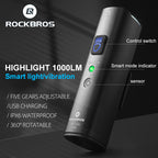 Rockbros V9M-1000 priekinė dviračio lempa 1000lm - juoda -- Bicycle Lights