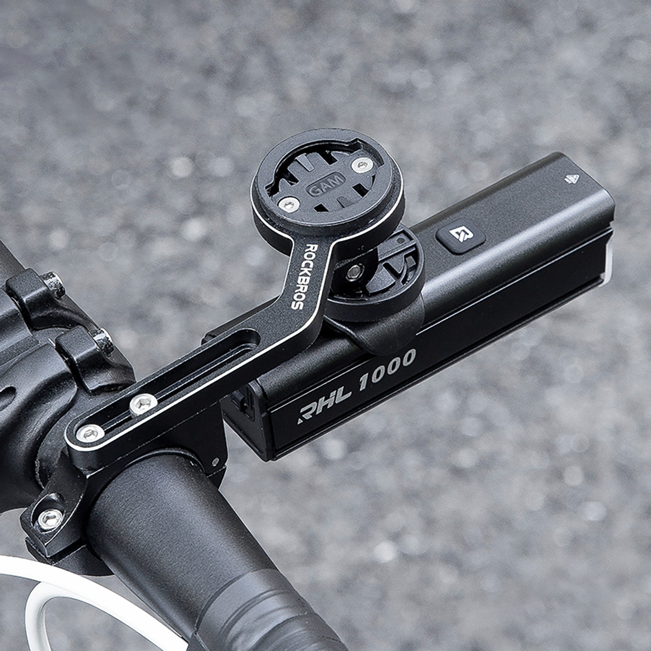 Rockbros 24610002001 priekinė dviračio lempa 1000 lm + USB-C - USB-A kabelis - juoda -- Bicycle Lights
