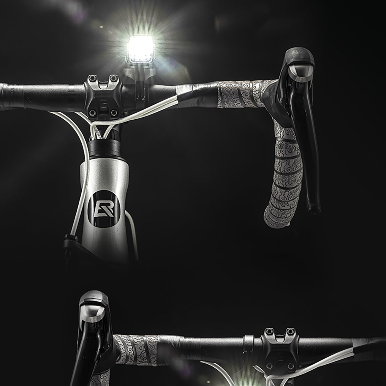 Rockbros 24610002001 priekinė dviračio lempa 1000 lm + USB-C - USB-A kabelis - juoda -- Bicycle Lights