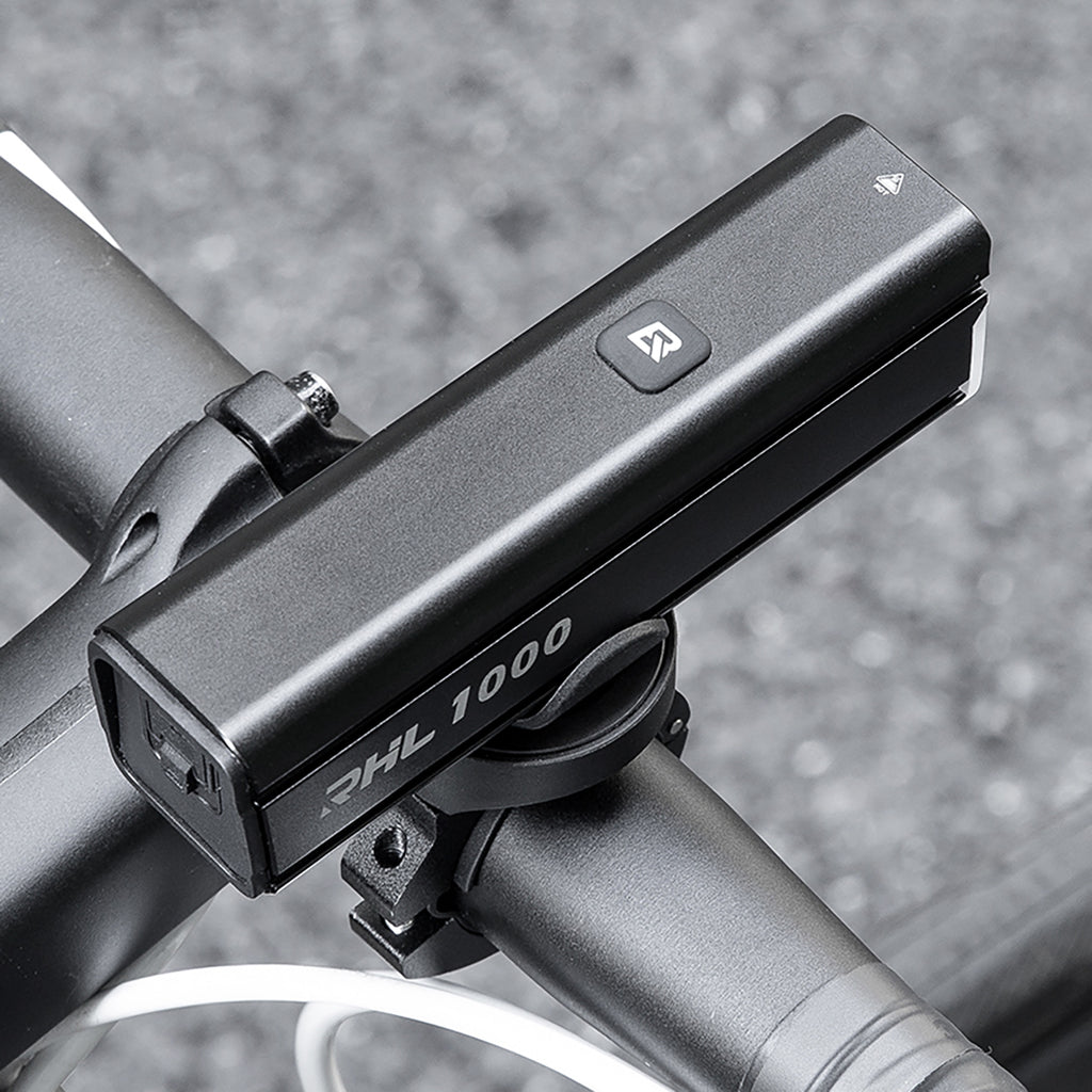 Rockbros 24610002001 priekinė dviračio lempa 1000 lm + USB-C - USB-A kabelis - juoda -- Bicycle Lights