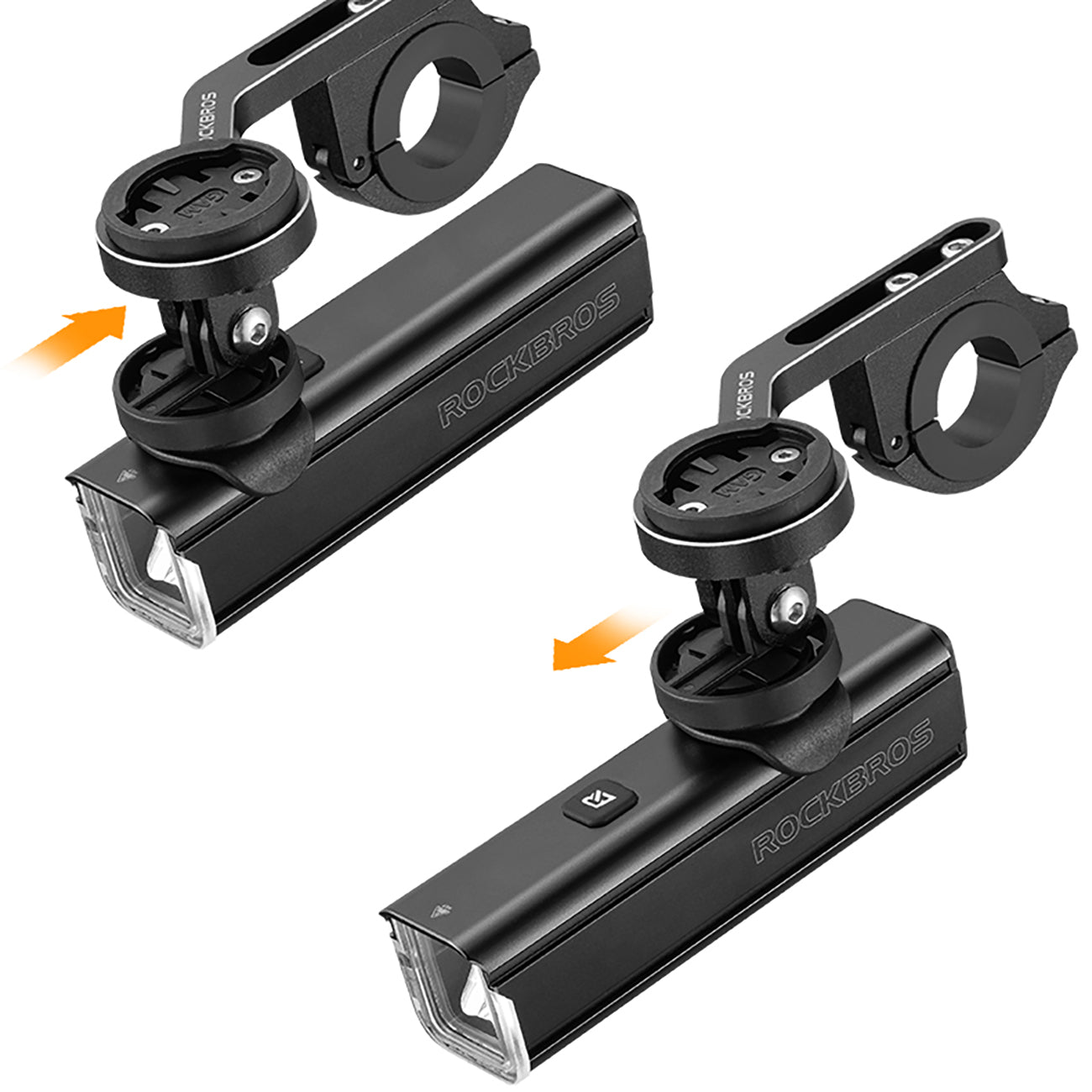 Rockbros 24610002001 priekinė dviračio lempa 1000 lm + USB-C - USB-A kabelis - juoda -- Bicycle Lights
