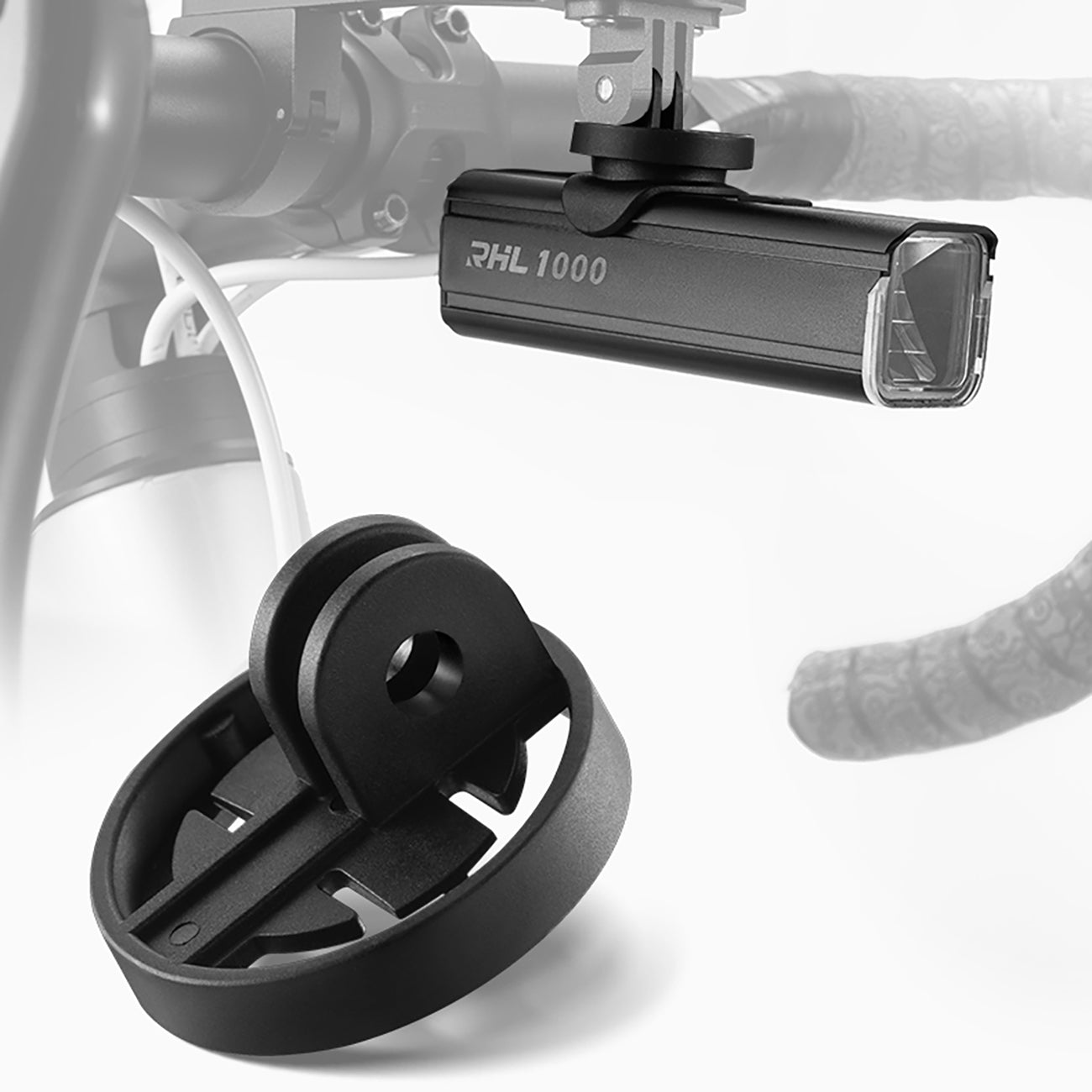 Rockbros 24610002001 priekinė dviračio lempa 1000 lm + USB-C - USB-A kabelis - juoda -- Bicycle Lights