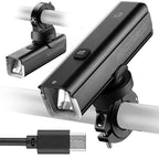Rockbros 24610002001 priekinė dviračio lempa 1000 lm + USB-C - USB-A kabelis - juoda -- Bicycle Lights