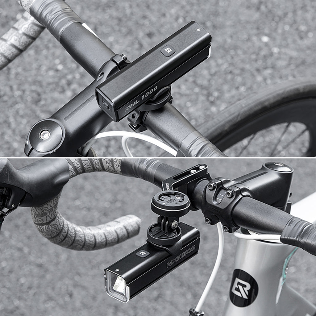 Rockbros 24610002001 priekinė dviračio lempa 1000 lm + USB-C - USB-A kabelis - juoda -- Bicycle Lights
