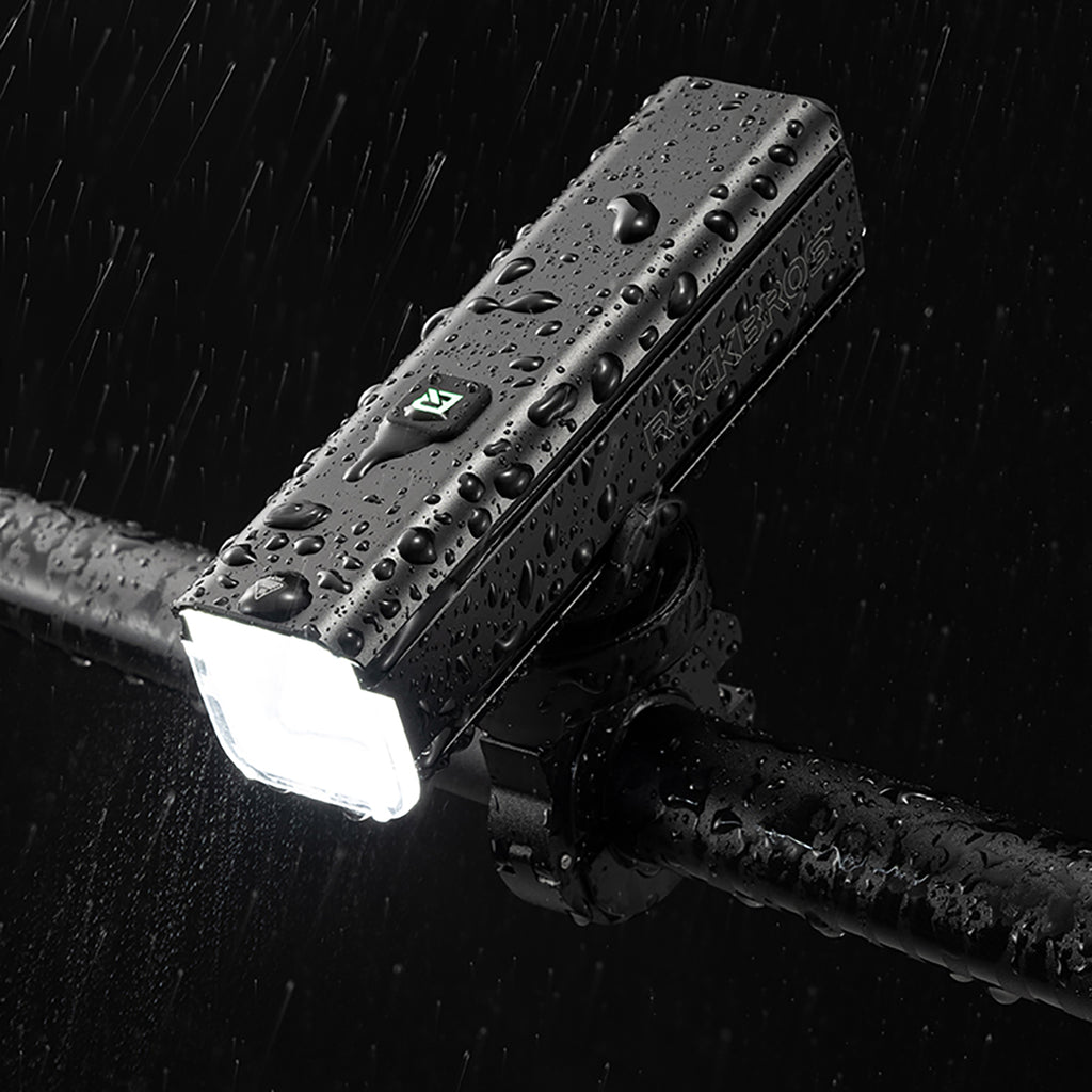 Rockbros 24610002001 priekinė dviračio lempa 1000 lm + USB-C - USB-A kabelis - juoda -- Bicycle Lights