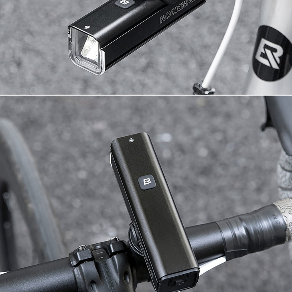 Rockbros 24610002001 priekinė dviračio lempa 1000 lm + USB-C - USB-A kabelis - juoda -- Bicycle Lights