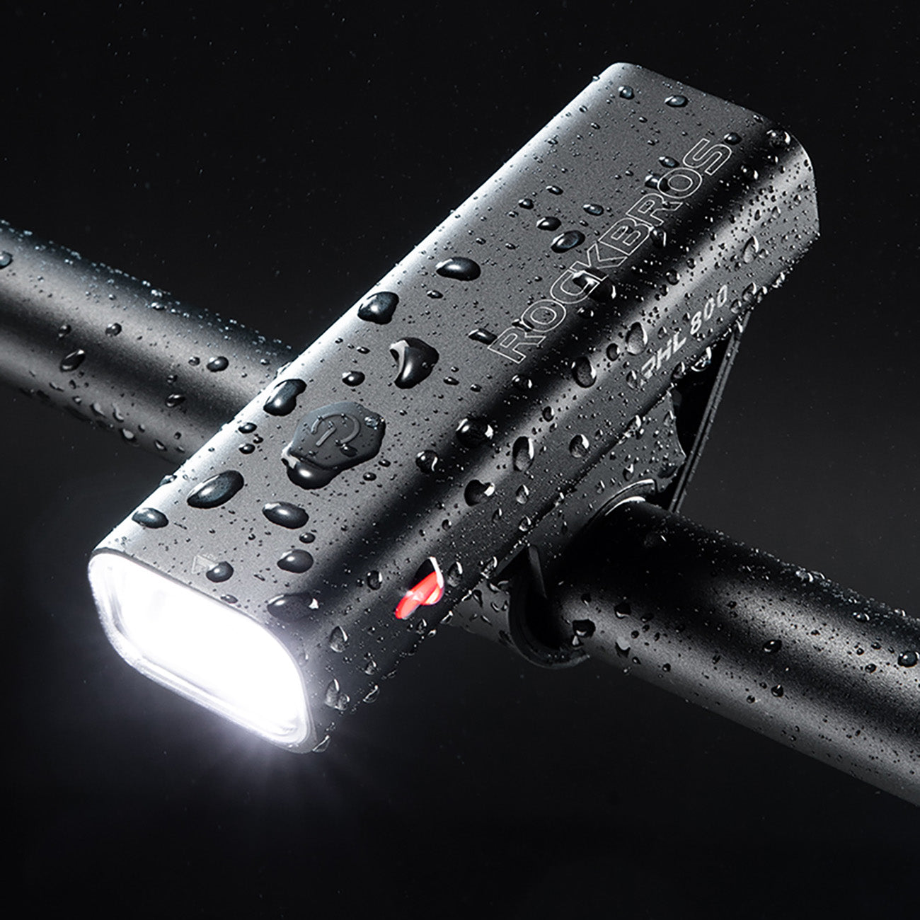 Rockbros 24710012001 priekinė dviračio lempa 800 lm galios + USB-C - USB-A kabelis - juoda -- Bicycle Lights
