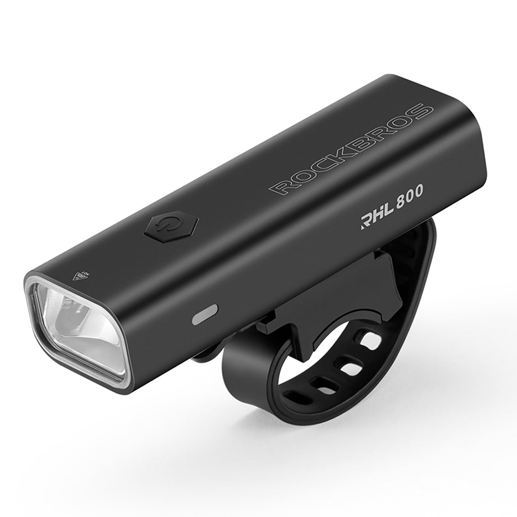 Rockbros 24710012001 priekinė dviračio lempa 800 lm galios + USB-C - USB-A kabelis - juoda -- Bicycle Lights