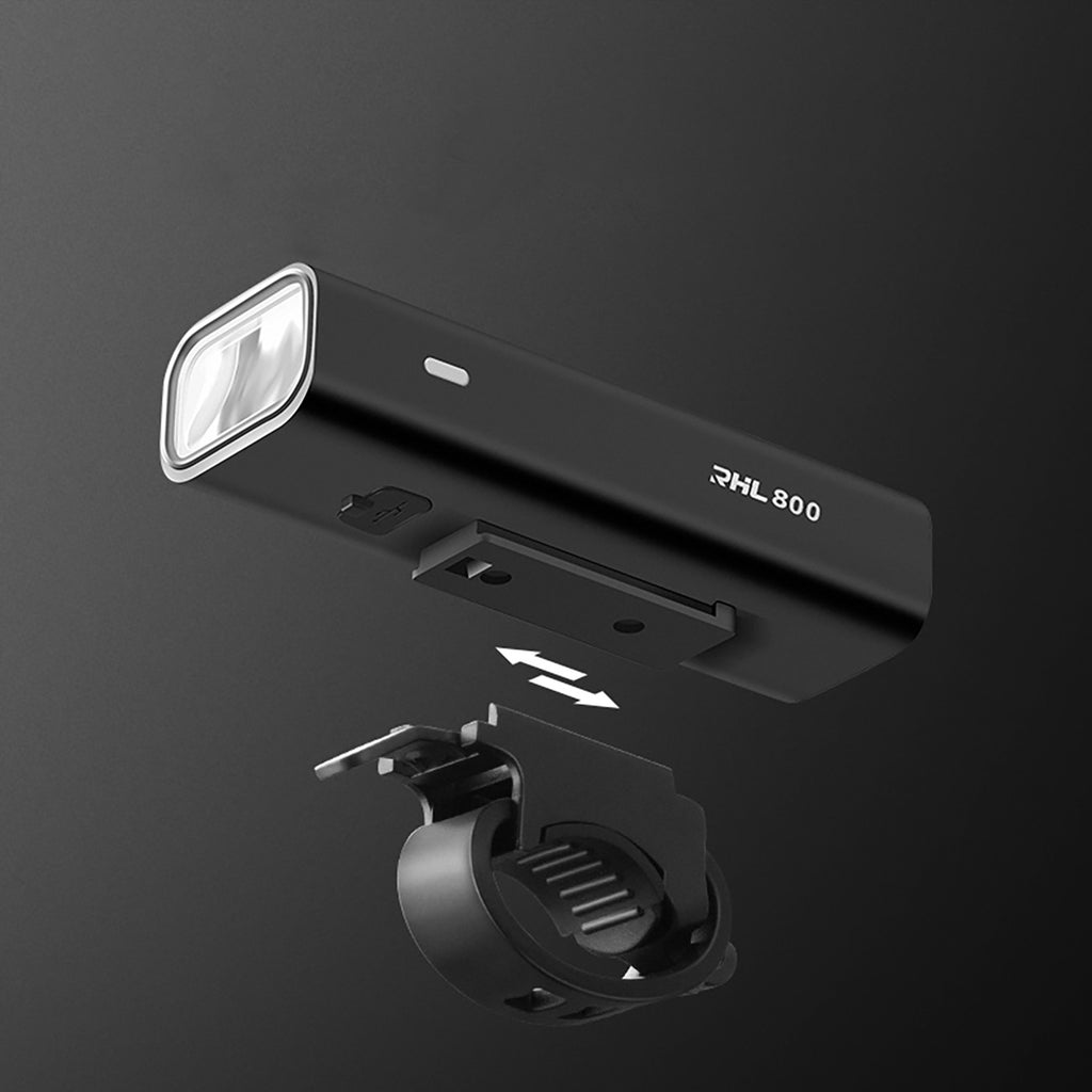 Rockbros 24710012001 priekinė dviračio lempa 800 lm galios + USB-C - USB-A kabelis - juoda -- Bicycle Lights