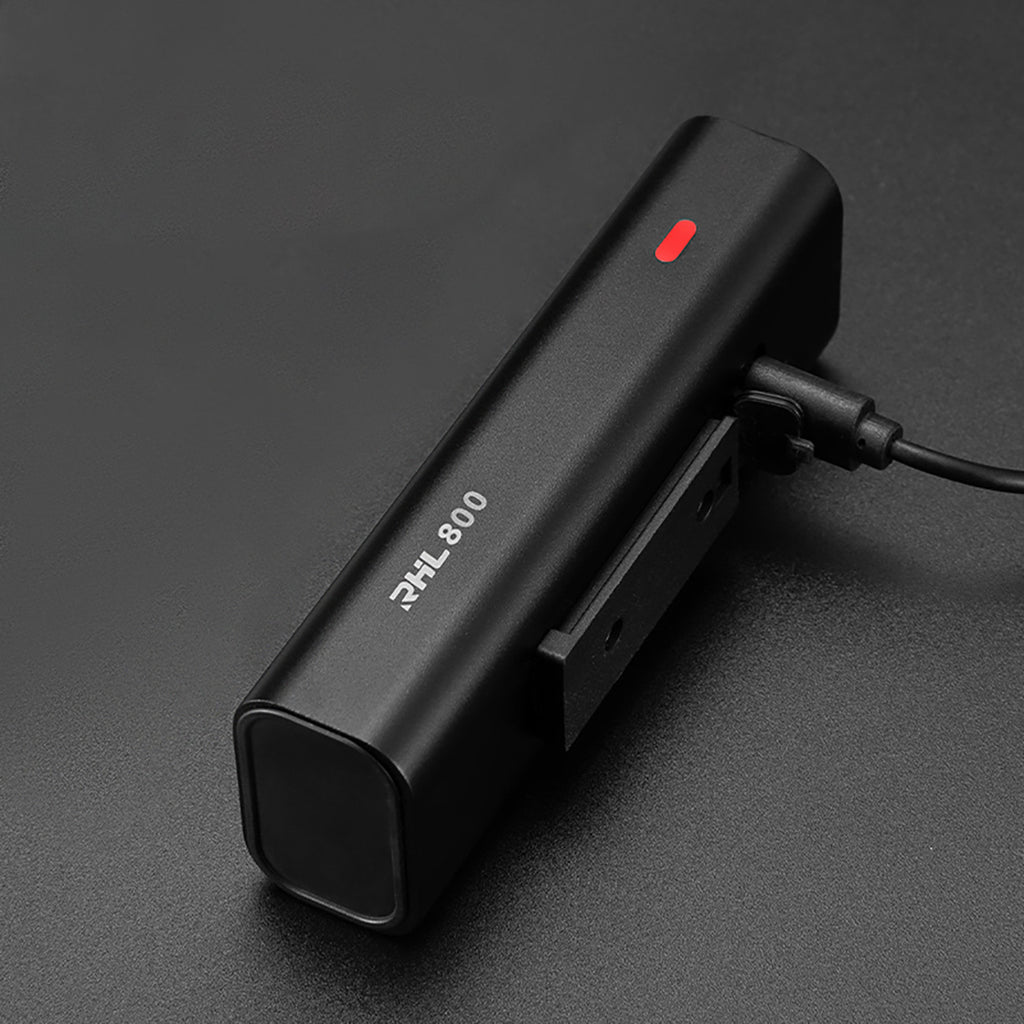 Rockbros 24710012001 priekinė dviračio lempa 800 lm galios + USB-C - USB-A kabelis - juoda -- Bicycle Lights