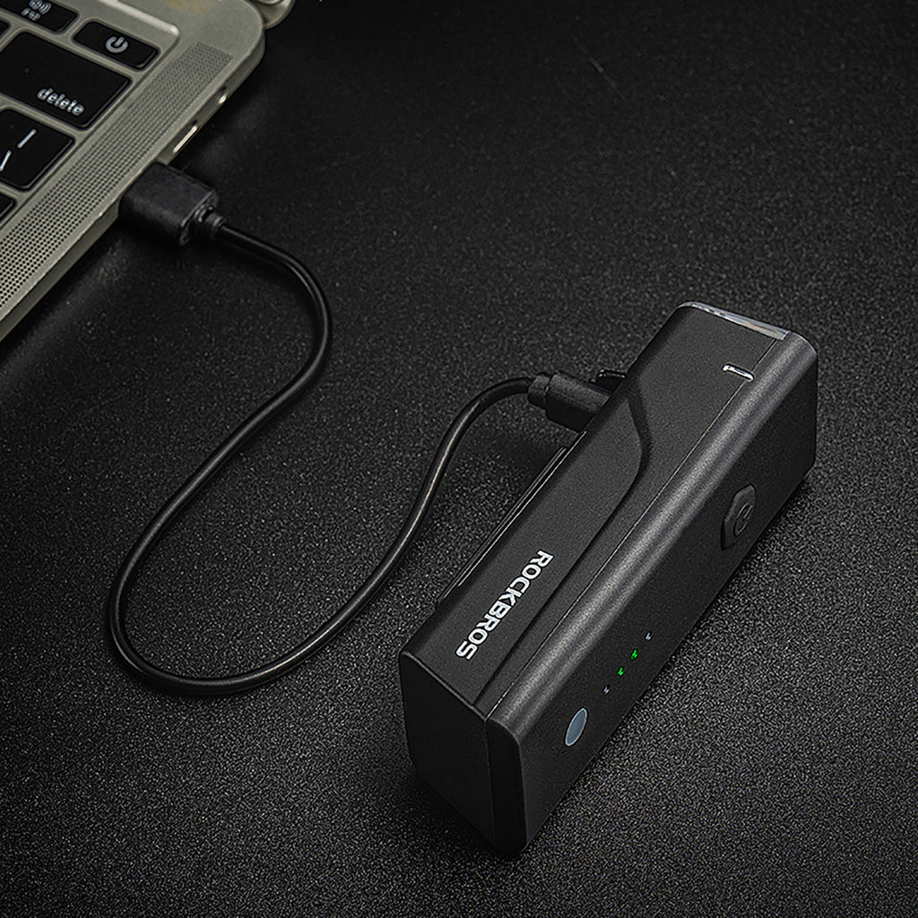 Rockbros 24510003001 priekinė dviračio lempa 260 lm + USB-C - USB-A kabelis - juoda -- Bicycle Lights