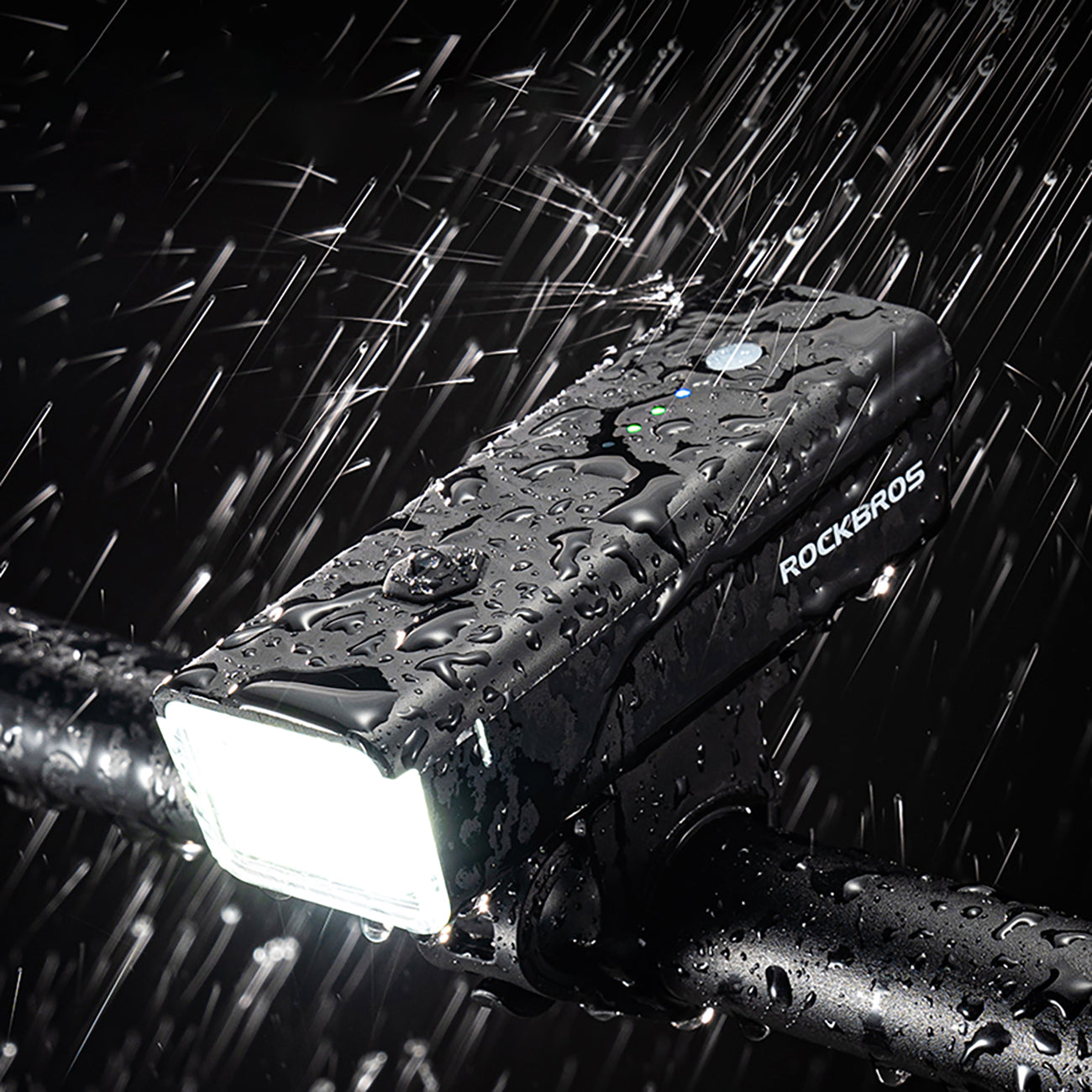 Rockbros 24510003001 priekinė dviračio lempa 260 lm + USB-C - USB-A kabelis - juoda -- Bicycle Lights